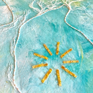 Weathered Art Project, canvas sun one